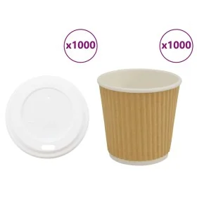 Vasos de café de papel con tapa 1000 uds 4oz 100ml de , Vasos desechables - Ref: Foro24-3325223, Precio: 88,39 €, Descuento: %