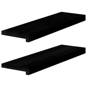 Alféizares de ventana 2 uds madera maciza roble marrón oscuro by , Marcos de ventanas - Ref: Foro24-4009173, Price: 45,87 €, ...