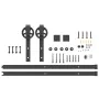 Kit de herrajes para puertas correderas acero negro 183 cm by , Door items - Ref: Foro24-4009724, Price: 51,36 €, Discount: %