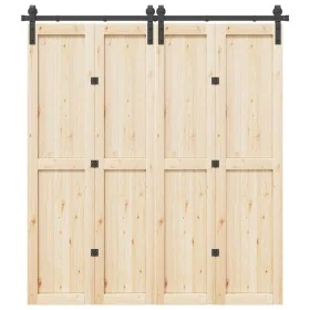 Kit de herrajes para puertas correderas acero negro 200 cm by , Door items - Ref: Foro24-4009745, Price: 116,11 €, Discount: %