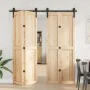Kit de herrajes para puertas correderas acero negro 200 cm de , Artículos para puertas - Ref: Foro24-4009745, Precio: 116,09 ...