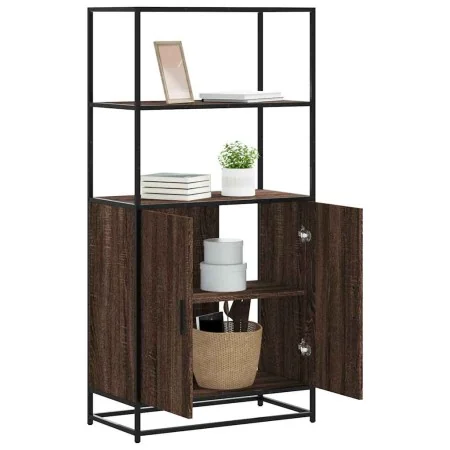 Aparador alto madera de ingeniería y metal marrón roble de , Aparadores - Ref: Foro24-849053, Precio: 106,47 €, Descuento: %