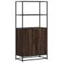Aparador alto madera de ingeniería y metal marrón roble de , Aparadores - Ref: Foro24-849053, Precio: 106,47 €, Descuento: %