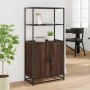 Aparador alto madera de ingeniería y metal marrón roble de , Aparadores - Ref: Foro24-849053, Precio: 106,47 €, Descuento: %