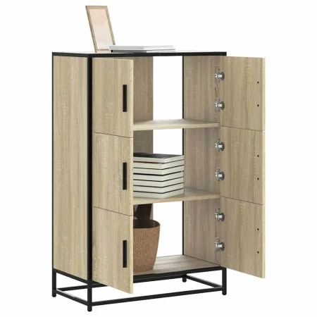 Aparador alto madera de ingeniería y metal Sonoma 68x35x106,5cm von , Sideboards - Ref: Foro24-849070, Preis: 101,93 €, Rabat...