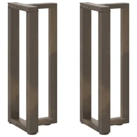 Patas mesa consola forma T 2 uds acero natural 25x28x(72-73) cm by , Table legs - Ref: Foro24-4013043, Price: 89,43 €, Discou...