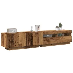 Mueble TV luces LED madera ingeniería envejecida 200x35x40 cm de , Muebles TV - Ref: Foro24-3329165, Precio: 174,95 €, Descue...