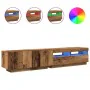 Mueble TV luces LED madera ingeniería envejecida 200x35x40 cm de , Muebles TV - Ref: Foro24-3329165, Precio: 174,95 €, Descue...