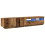Mueble TV luces LED madera ingeniería envejecida 200x35x40 cm de , Muebles TV - Ref: Foro24-3329165, Precio: 174,95 €, Descue...
