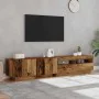 Mueble TV luces LED madera ingeniería envejecida 200x35x40 cm de , Muebles TV - Ref: Foro24-3329165, Precio: 174,95 €, Descue...