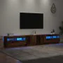 Mueble TV luces LED madera ingeniería envejecida 260x35x40 cm by , TV Furniture - Ref: Foro24-3329167, Price: 205,32 €, Disco...