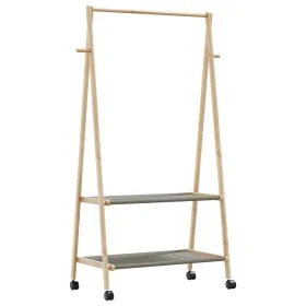 Perchero con estantes y ruedas 96x45,5x155,5 cm bambú by , Dresser Organizers and Bar Hangers - Ref: Foro24-4008909, Price: 5...