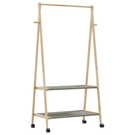 Perchero con estantes y ruedas 96x45,5x155,5 cm bambú by , Dresser Organizers and Bar Hangers - Ref: Foro24-4008909, Price: 5...