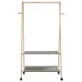 Perchero con estantes y ruedas 96x45,5x155,5 cm bambú by , Dresser Organizers and Bar Hangers - Ref: Foro24-4008909, Price: 5...