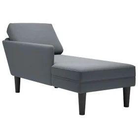 Tumbona con almohada reposabrazo derecho terciopelo gris oscuro by , Daybeds - Ref: Foro24-4009808, Price: 113,23 €, Discount: %