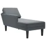 Tumbona con almohada reposabrazo derecho terciopelo gris oscuro by , Daybeds - Ref: Foro24-4009808, Price: 113,23 €, Discount: %