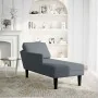 Tumbona con almohada reposabrazo derecho terciopelo gris oscuro by , Daybeds - Ref: Foro24-4009808, Price: 113,23 €, Discount: %