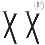 Patas para mesa de comedor en forma de X 2 uds acero negro by , Table legs - Ref: Foro24-4012916, Price: 54,03 €, Discount: %