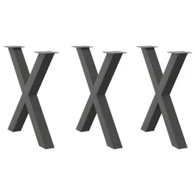 Patas para mesa de comedor en forma de X 3 uds antracita acero by , Table legs - Ref: Foro24-4012994, Price: 155,62 €, Discou...