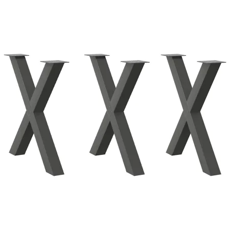 Patas para mesa de comedor en forma de X 3 uds antracita acero by , Table legs - Ref: Foro24-4012994, Price: 155,62 €, Discou...