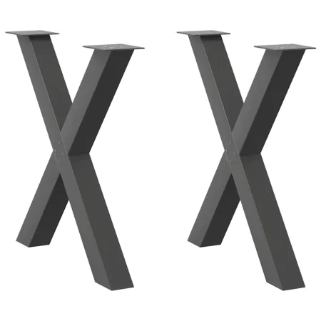 Patas para mesa de comedor en forma de X 2 uds antracita acero by , Table legs - Ref: Foro24-4012982, Price: 111,97 €, Discou...