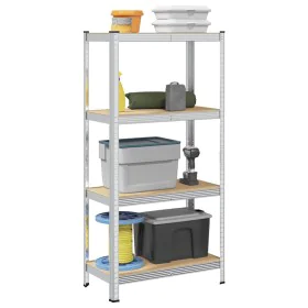 Estantería de acero y MDF 80x40x160 cm plateado by , Industrial shelving - Ref: Foro24-4016932, Price: 39,68 €, Discount: %