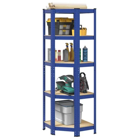 Estantería esquina 5 niveles madera contrachapada y acero azul von , Industrieregale - Ref: Foro24-4016945, Preis: 51,28 €, R...