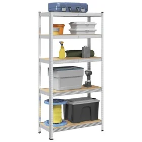 Estantería almacenaje 5 niveles contrachapada y acero plata by , Industrial shelving - Ref: Foro24-4016947, Price: 46,79 €, D...