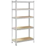 Estantería almacenaje 5 niveles contrachapada y acero plata by , Industrial shelving - Ref: Foro24-4016947, Price: 46,79 €, D...