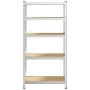 Estantería almacenaje 5 niveles contrachapada y acero plata by , Industrial shelving - Ref: Foro24-4016947, Price: 46,79 €, D...
