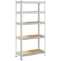 Estantería almacenaje 5 niveles contrachapada y acero plata by , Industrial shelving - Ref: Foro24-4016947, Price: 46,79 €, D...