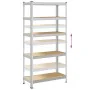 Estantería almacenaje 5 niveles contrachapada y acero plata by , Industrial shelving - Ref: Foro24-4016947, Price: 46,79 €, D...