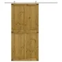 Puerta de granero CORONA madera maciza pino 100x210 cm de , Puertas - Ref: Foro24-4103418, Precio: 256,87 €, Descuento: %