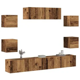 Conjunto de mueble de TV 7 piezas montado la pared madera vieja de , Muebles TV - Ref: Foro24-3329209, Precio: 214,10 €, Desc...
