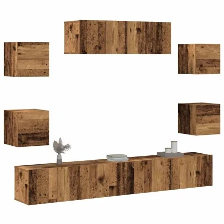 Conjunto de mueble de TV 7 piezas montado la pared madera vieja von , TV-Möbel - Ref: Foro24-3329209, Preis: 214,17 €, Rabatt: %