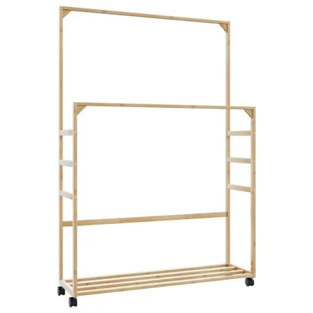 Perchero con estantes y ruedas 90x35x155 cm bambú by , Dresser Organizers and Bar Hangers - Ref: Foro24-4008916, Price: 47,30...