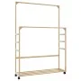 Perchero con estantes y ruedas 90x35x155 cm bambú by , Dresser Organizers and Bar Hangers - Ref: Foro24-4008916, Price: 47,30...