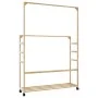 Perchero con estantes y ruedas 90x35x155 cm bambú by , Dresser Organizers and Bar Hangers - Ref: Foro24-4008916, Price: 47,30...