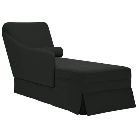 Chaise longue respaldo reposabrazos derecho terciopelo negro de , Divanes - Ref: Foro24-4009787, Precio: 104,46 €, Descuento: %