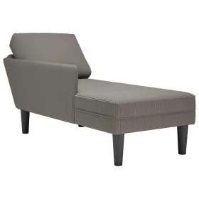 Chaise longue con cojín de tela de pana gris claro by , Daybeds - Ref: Foro24-4009815, Price: 93,04 €, Discount: %