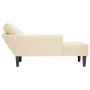Chaise longue con cojín de tela de pana crema by , Daybeds - Ref: Foro24-4009817, Price: 120,78 €, Discount: %