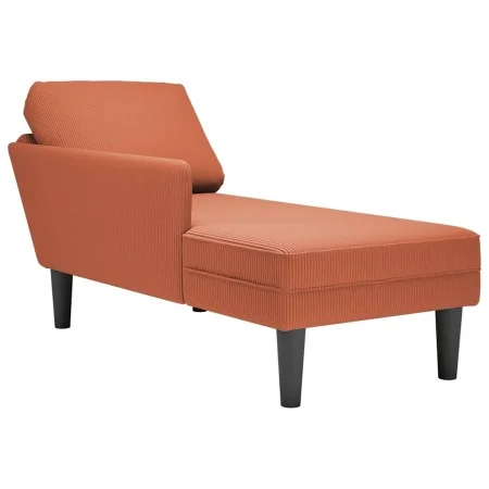 Chaise longue con cojín de tela de pana rojo y naranja by , Daybeds - Ref: Foro24-4009822, Price: 120,78 €, Discount: %