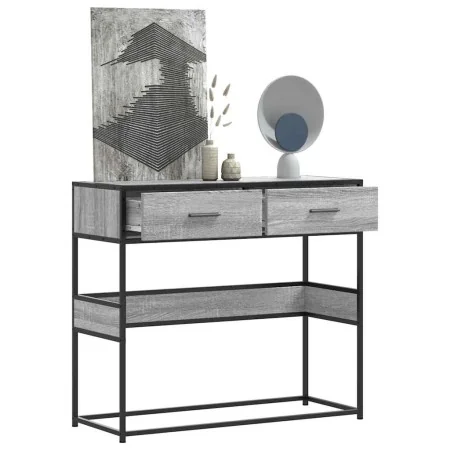 Mesa consola madera de ingeniería gris Sonoma 90x35x80 cm by , Side tables - Ref: Foro24-849177, Price: 73,54 €, Discount: %