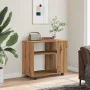 Mesa auxiliar de madera de ingeniería roble artisan 70x35x55 cm by , Side tables - Ref: Foro24-856027, Price: 52,05 €, Discou...