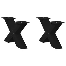 Patas de mesa de centro forma X 2uds acero negro 60x(30-31) cm by , Table legs - Ref: Foro24-4012940, Price: 86,14 €, Discoun...