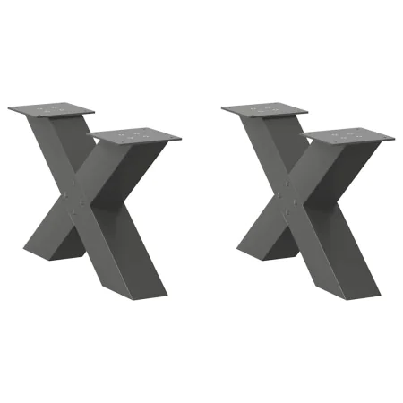 Patas de mesa centro forma X 2uds acero antracita 60x(30-31) cm de , Patas para mesas - Ref: Foro24-4012942, Precio: 86,20 €,...