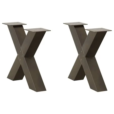 Patas de mesa centro forma X 2uds acero natural 60x(42-43) cm by , Table legs - Ref: Foro24-4012963, Price: 91,19 €, Discount: %