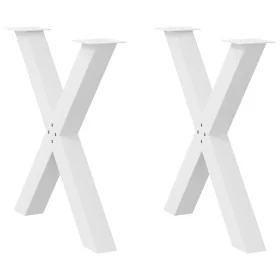 Patas para mesa de comedor en forma de X 2 uds acero blanco by , Table legs - Ref: Foro24-4012977, Price: 108,77 €, Discount: %