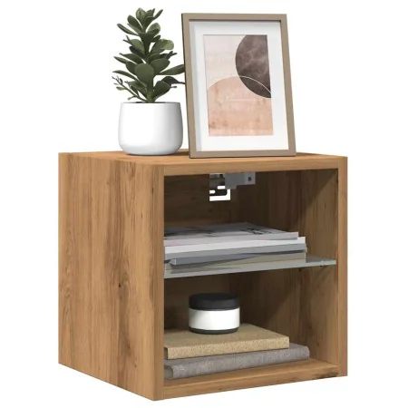 Mueble de TV de pared con luces LED roble artisian 30x28,5x30cm von , TV-Möbel - Ref: Foro24-857674, Preis: 32,10 €, Rabatt: %