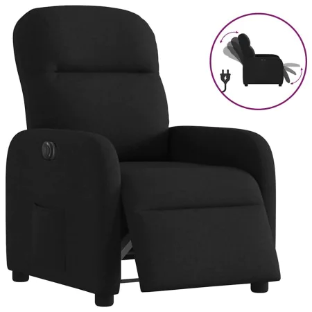 Sillón reclinable eléctrico de tela negro by , Armchairs - Ref: Foro24-3302954, Price: 235,88 €, Discount: %